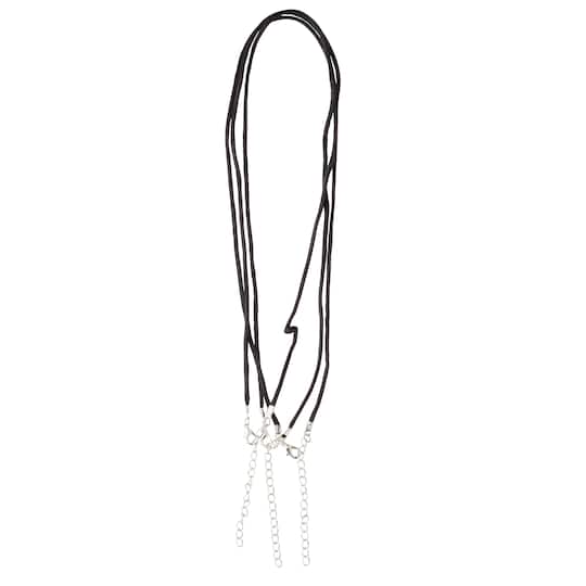 12 Packs: 3 ct. (36 total) Black Nylon Cording Necklace by Bead Landing&#x2122;